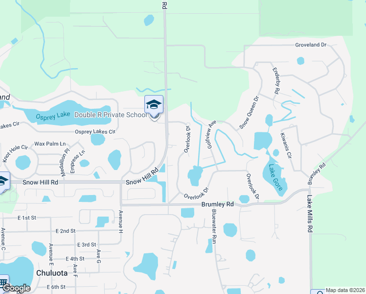 map of restaurants, bars, coffee shops, grocery stores, and more near 212 Overlook Drive in Chuluota