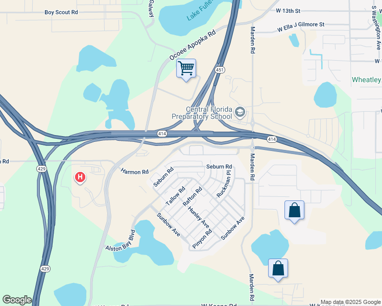 map of restaurants, bars, coffee shops, grocery stores, and more near 3063 Alessa Loop in Apopka