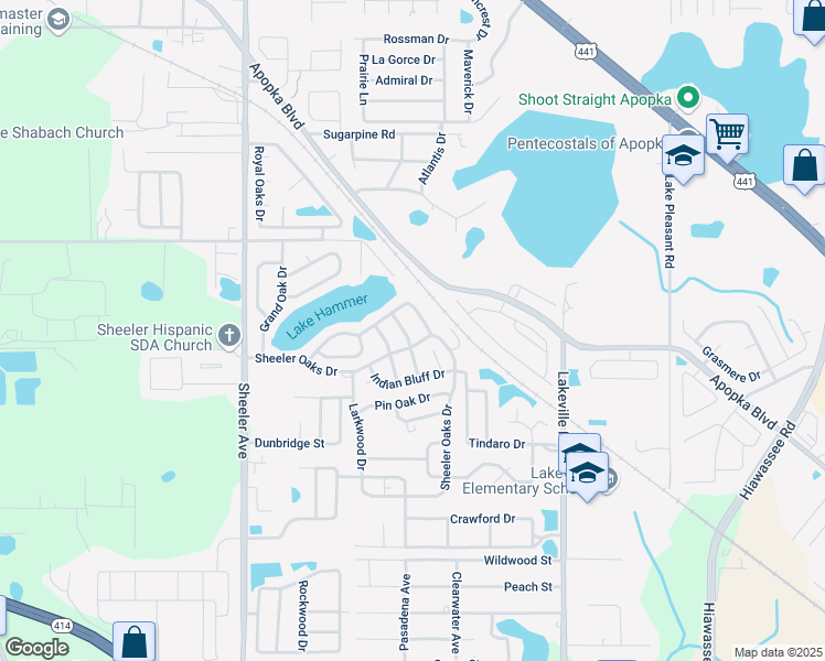 map of restaurants, bars, coffee shops, grocery stores, and more near 1792 Saddleback Ridge Road in Apopka