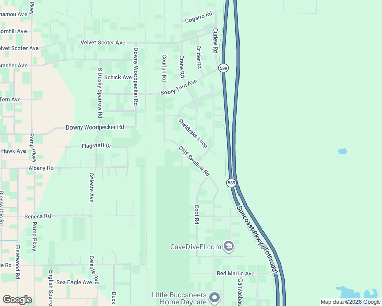 map of restaurants, bars, coffee shops, grocery stores, and more near 15520 Cliff Swallow Road in Brooksville