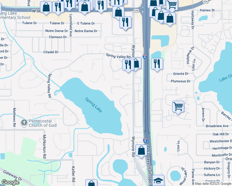 map of restaurants, bars, coffee shops, grocery stores, and more near 248 Maison Court in Altamonte Springs