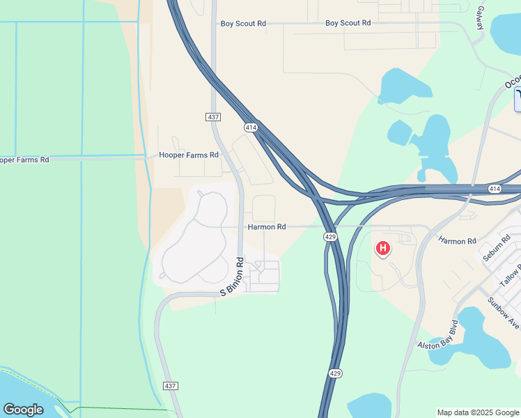map of restaurants, bars, coffee shops, grocery stores, and more near 2101 Lakeview Ridge Circle in Apopka