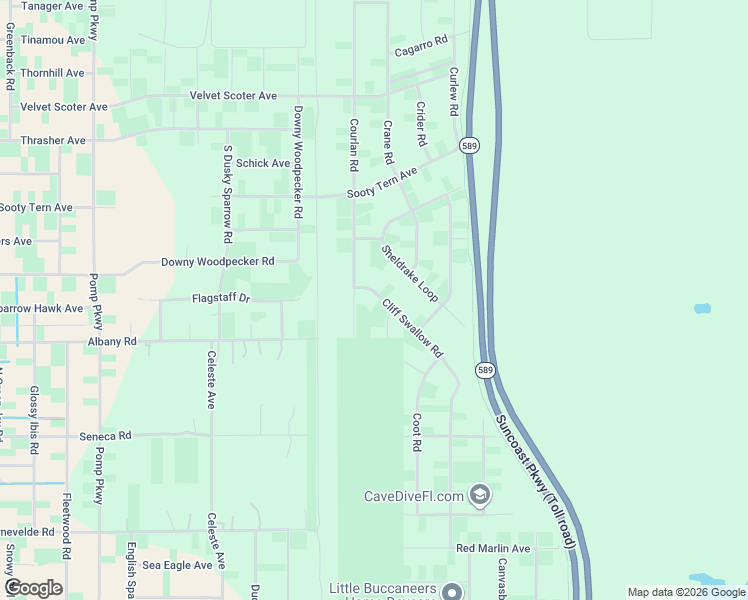 map of restaurants, bars, coffee shops, grocery stores, and more near South Crane Road in Brooksville