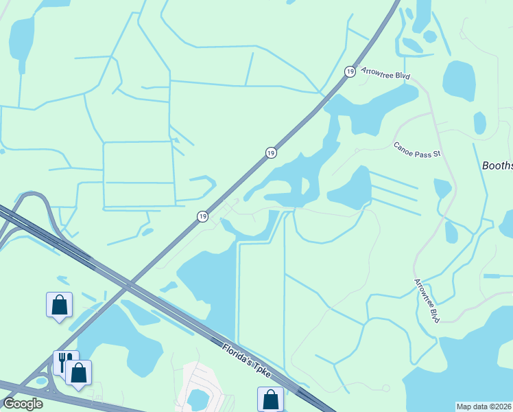 map of restaurants, bars, coffee shops, grocery stores, and more near 409 Long And Winding Road in Groveland