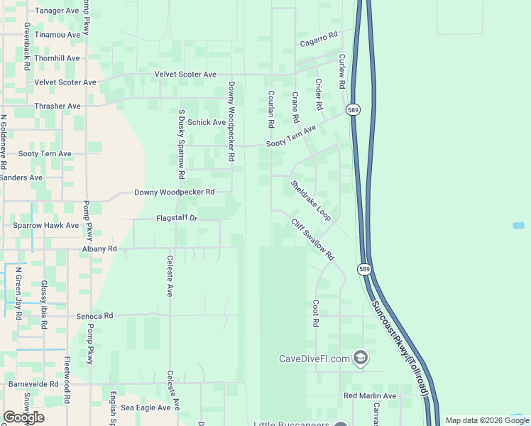 map of restaurants, bars, coffee shops, grocery stores, and more near 16239 Courlan Road in Weeki Wachee