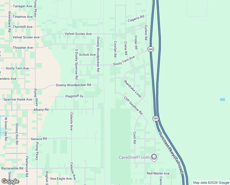 map of restaurants, bars, coffee shops, grocery stores, and more near 15586 Cliff Swallow Road in Brooksville