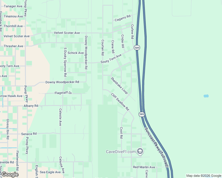 map of restaurants, bars, coffee shops, grocery stores, and more near 15586 Cliff Swallow Road in Brooksville