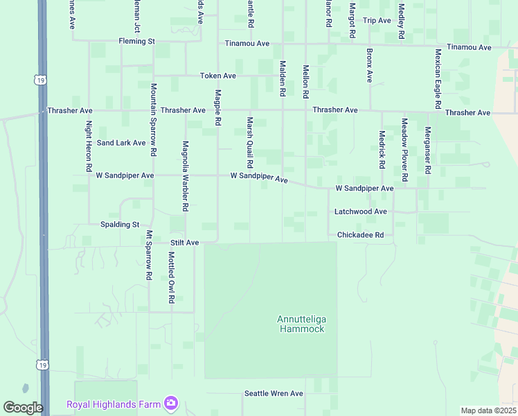 map of restaurants, bars, coffee shops, grocery stores, and more near 16036 Marsh Quail Road in Brooksville