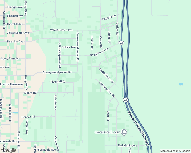 map of restaurants, bars, coffee shops, grocery stores, and more near 15586 Cliff Swallow Road in Brooksville
