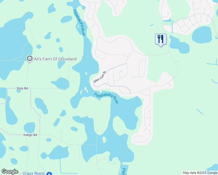 map of restaurants, bars, coffee shops, grocery stores, and more near 4842 Glen Coe Street in Leesburg
