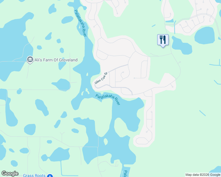map of restaurants, bars, coffee shops, grocery stores, and more near 4842 Glen Coe Street in Leesburg