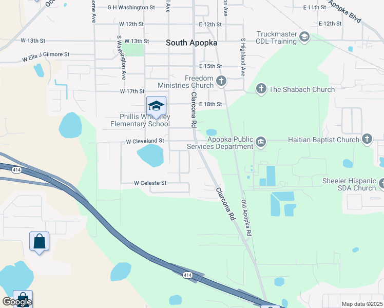map of restaurants, bars, coffee shops, grocery stores, and more near 1682 Lucy Terry Avenue in Apopka