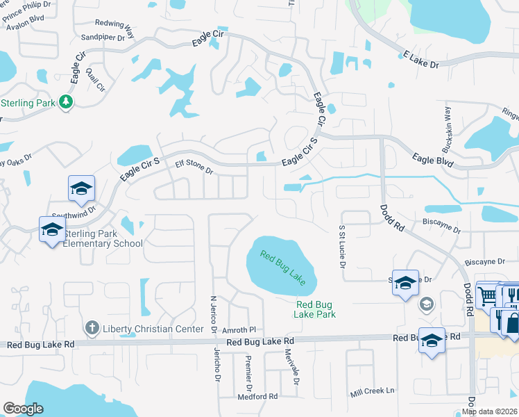 map of restaurants, bars, coffee shops, grocery stores, and more near 829 Wesson Court in Casselberry
