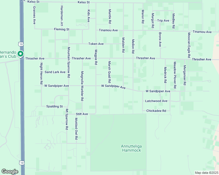 map of restaurants, bars, coffee shops, grocery stores, and more near 11208 West Sandpiper Avenue in Brooksville