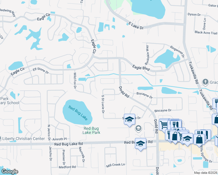 map of restaurants, bars, coffee shops, grocery stores, and more near 3372 Buffam Place in Casselberry