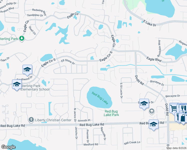 map of restaurants, bars, coffee shops, grocery stores, and more near 829 Wesson Court in Casselberry