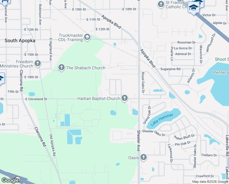 map of restaurants, bars, coffee shops, grocery stores, and more near 1564 Palmstone Drive in Apopka