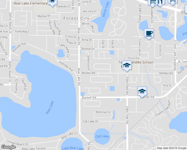 map of restaurants, bars, coffee shops, grocery stores, and more near 3952 Emerald Estates Circle in Apopka
