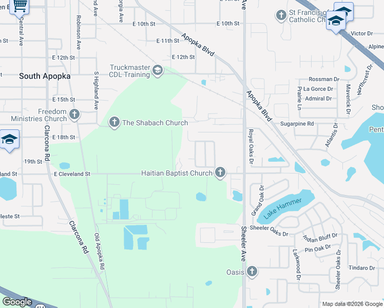 map of restaurants, bars, coffee shops, grocery stores, and more near 1564 Palmstone Drive in Apopka
