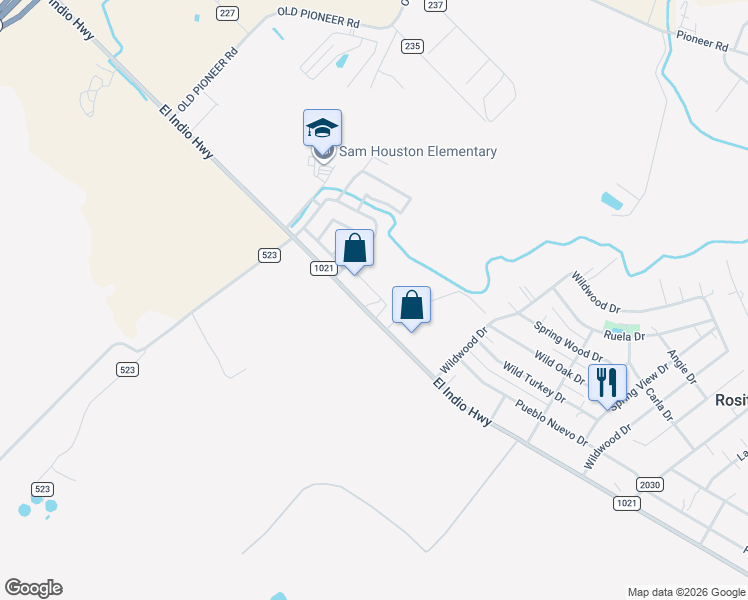 map of restaurants, bars, coffee shops, grocery stores, and more near 5627 Fm 1021 in Eagle Pass