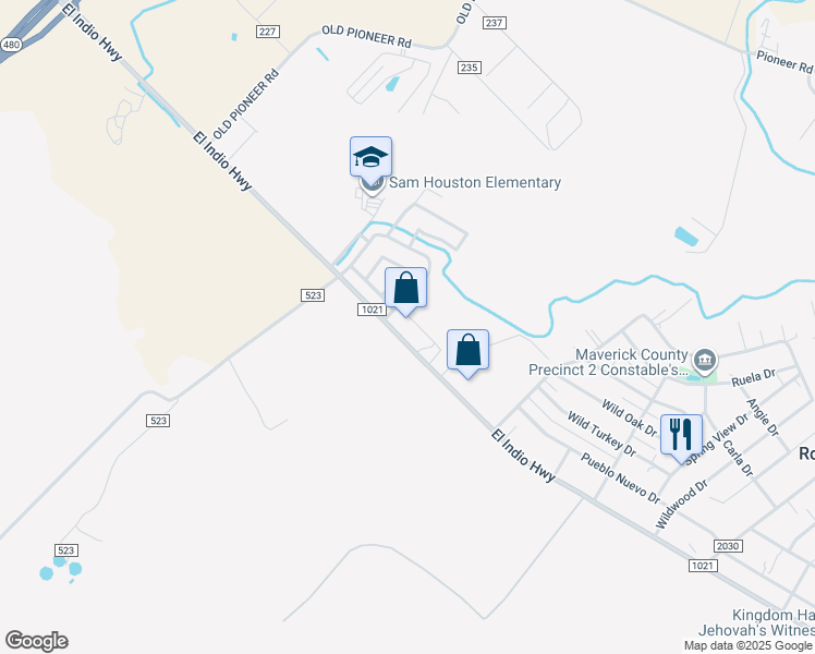 map of restaurants, bars, coffee shops, grocery stores, and more near 5627 Fm 1021 in Eagle Pass