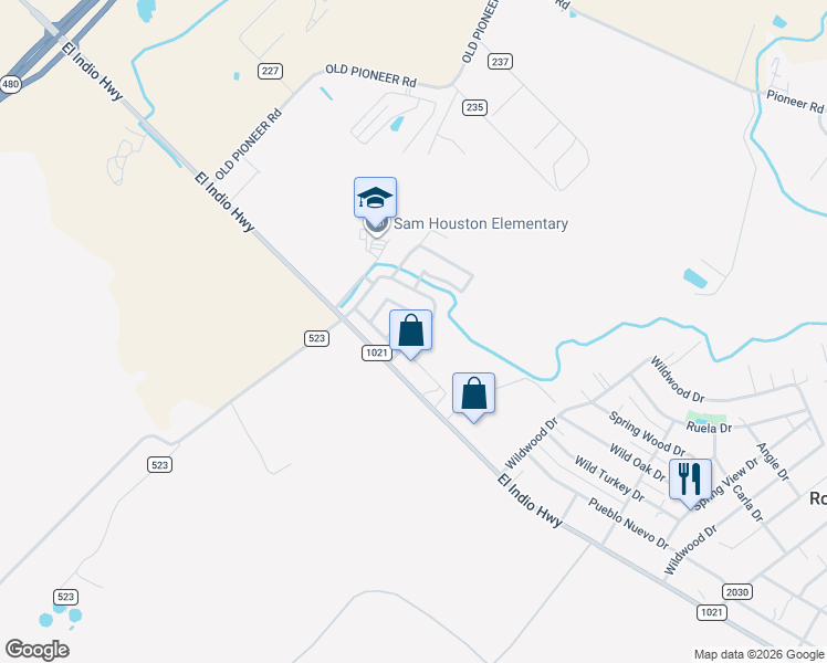 map of restaurants, bars, coffee shops, grocery stores, and more near 312 Sunrise Loop in Eagle Pass