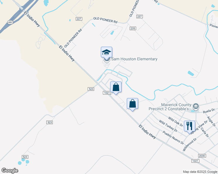 map of restaurants, bars, coffee shops, grocery stores, and more near 116 Sahara Drive in Eagle Pass