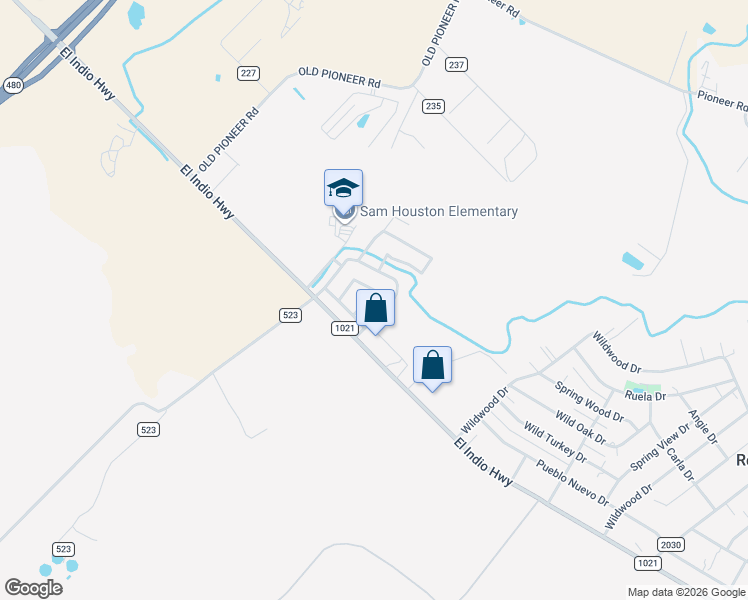 map of restaurants, bars, coffee shops, grocery stores, and more near 312 Sunrise Loop in Eagle Pass
