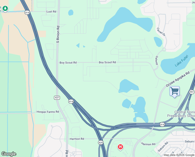map of restaurants, bars, coffee shops, grocery stores, and more near 1251 South Binion Road in Apopka