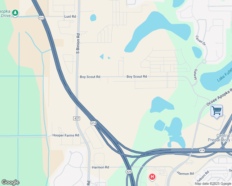 map of restaurants, bars, coffee shops, grocery stores, and more near 1251 South Binion Road in Apopka