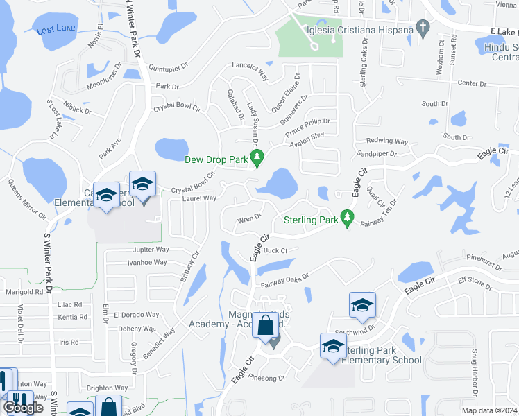map of restaurants, bars, coffee shops, grocery stores, and more near in Casselberry