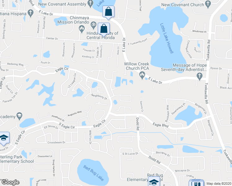 map of restaurants, bars, coffee shops, grocery stores, and more near 4218 Fox Hollow Circle in Casselberry
