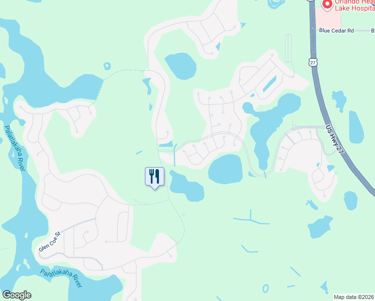 map of restaurants, bars, coffee shops, grocery stores, and more near 5401 Queen Victoria Drive in Leesburg