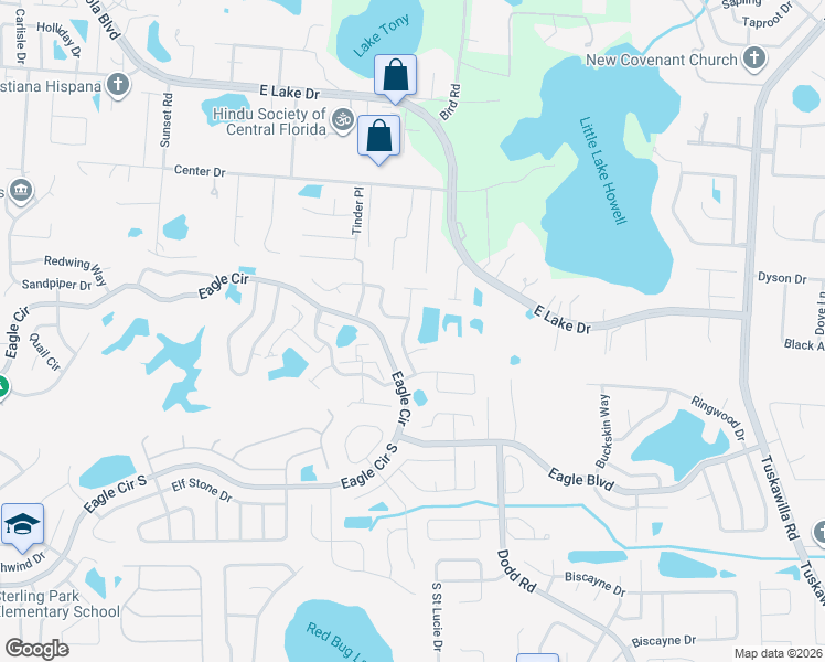map of restaurants, bars, coffee shops, grocery stores, and more near 259 Hound Run Place in Casselberry