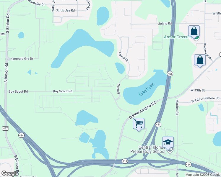 map of restaurants, bars, coffee shops, grocery stores, and more near 1556 Pinecliff Drive in Apopka