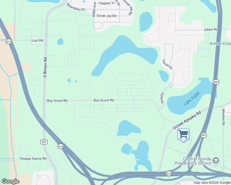 map of restaurants, bars, coffee shops, grocery stores, and more near 1901 Boy Scout Road in Apopka