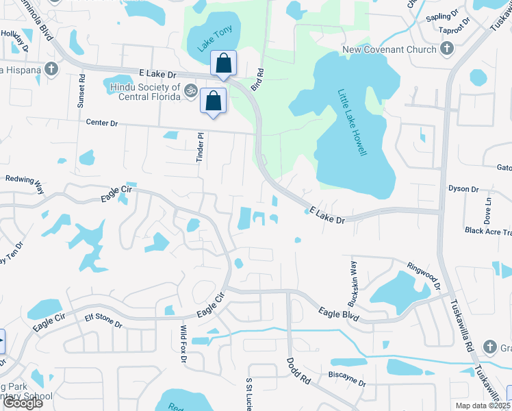 map of restaurants, bars, coffee shops, grocery stores, and more near 271 Celestial Way in Winter Springs