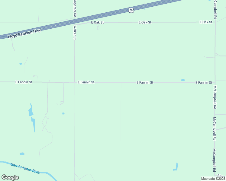 map of restaurants, bars, coffee shops, grocery stores, and more near 2775 East Fannin Street in Goliad