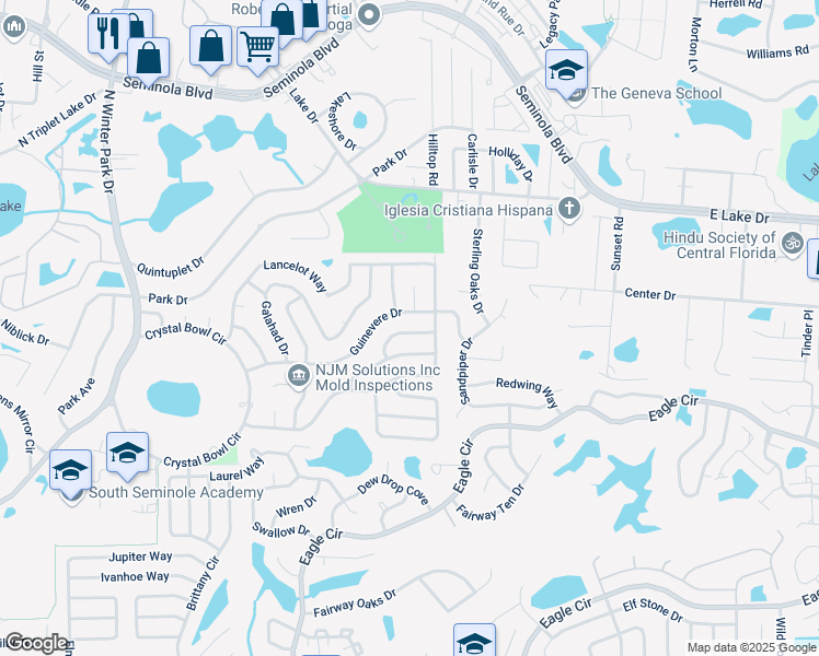 map of restaurants, bars, coffee shops, grocery stores, and more near 1462 Benwick Way in Casselberry