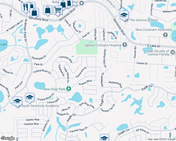 map of restaurants, bars, coffee shops, grocery stores, and more near 1442 Benwick Way in Casselberry