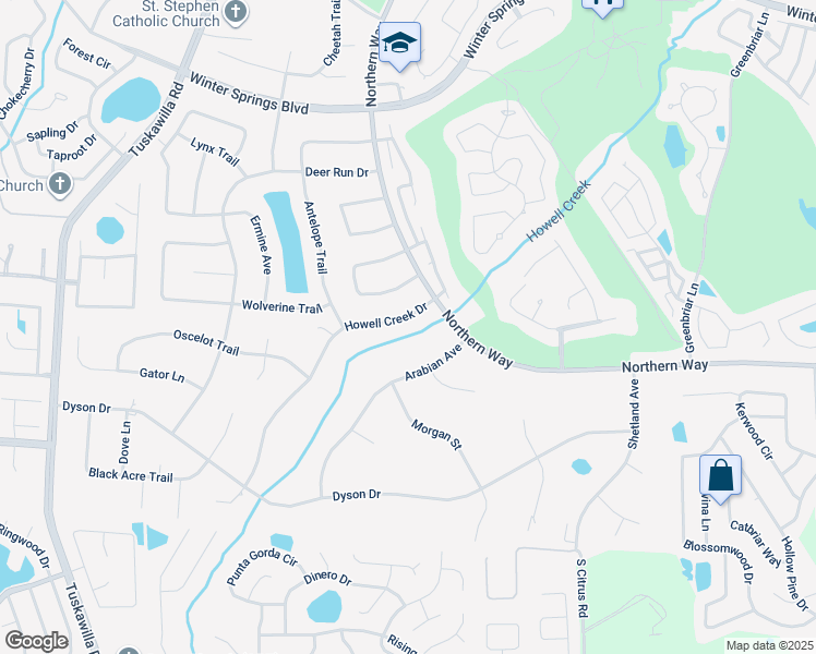 map of restaurants, bars, coffee shops, grocery stores, and more near 1213 Howell Creek Drive in Winter Springs