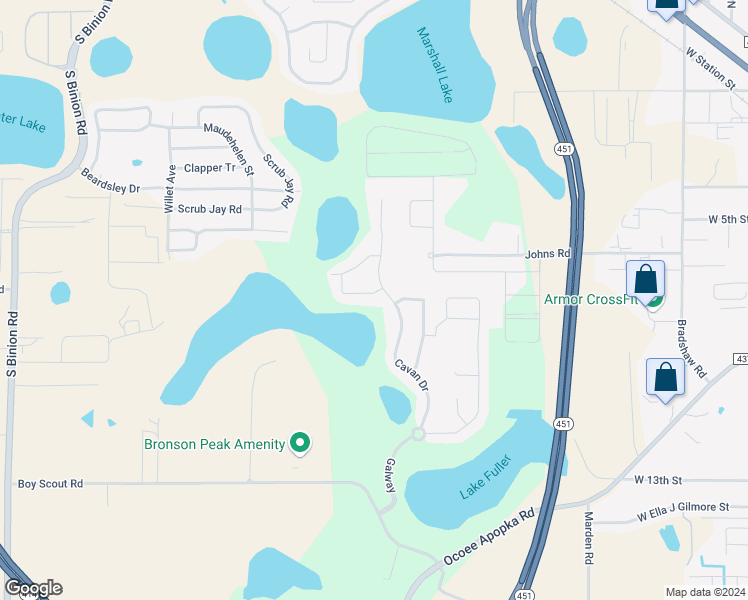 map of restaurants, bars, coffee shops, grocery stores, and more near 1408 Leitrim Loop in Apopka