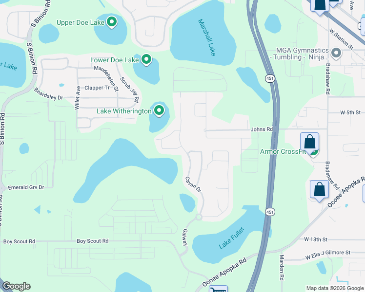 map of restaurants, bars, coffee shops, grocery stores, and more near 795 Cavan Drive in Apopka