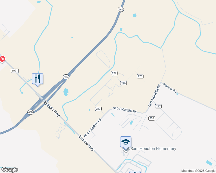 map of restaurants, bars, coffee shops, grocery stores, and more near 396 County Road 227 in Eagle Pass