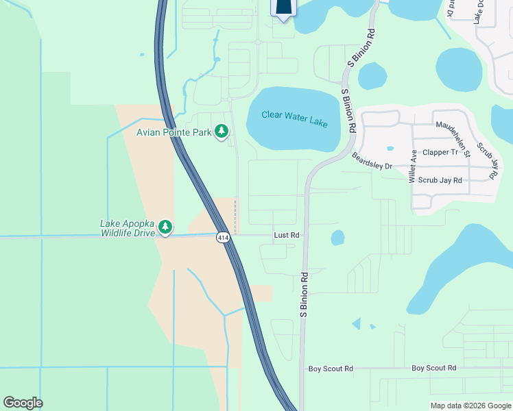 map of restaurants, bars, coffee shops, grocery stores, and more near 2557 Lamar Valley Street in Apopka