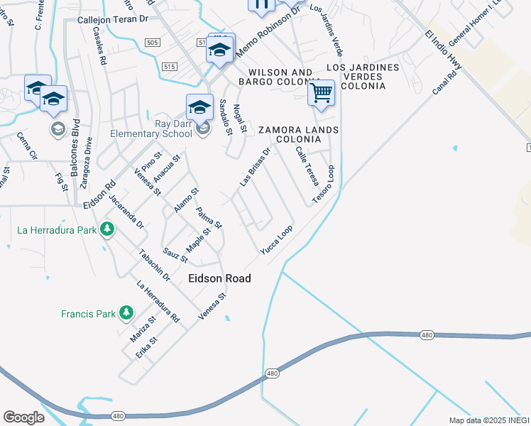 map of restaurants, bars, coffee shops, grocery stores, and more near 3243 Fresno Loop in Eagle Pass