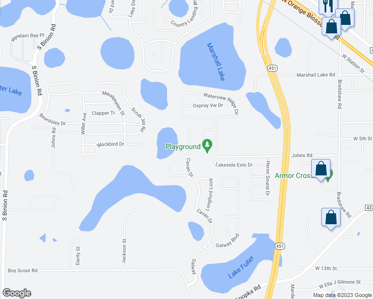 map of restaurants, bars, coffee shops, grocery stores, and more near 738 Cavan Drive in Apopka