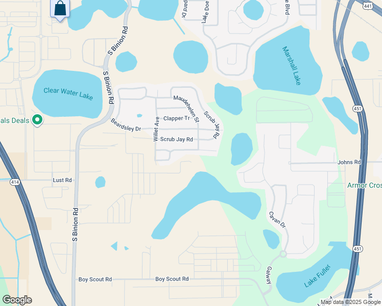 map of restaurants, bars, coffee shops, grocery stores, and more near 2016 Blackbird Drive in Apopka