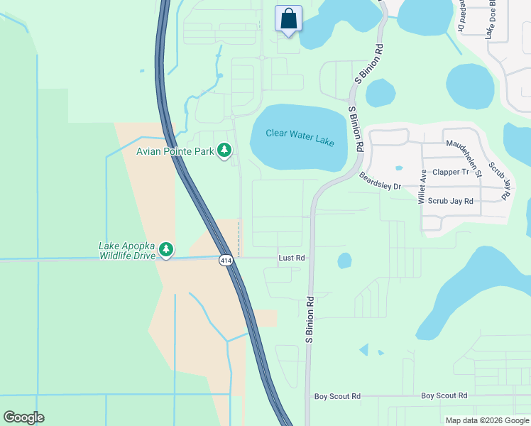 map of restaurants, bars, coffee shops, grocery stores, and more near 2557 Lamar Valley Street in Apopka
