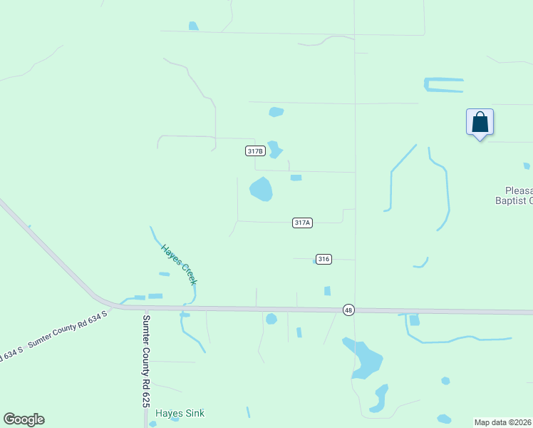 map of restaurants, bars, coffee shops, grocery stores, and more near 4324 County Road 317A in Bushnell